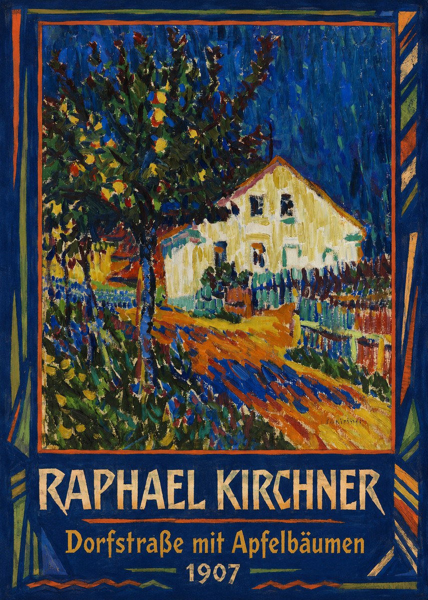 Raphael Kirchner Dorfstraße Mit Apfelbäumen No1 - Juliste