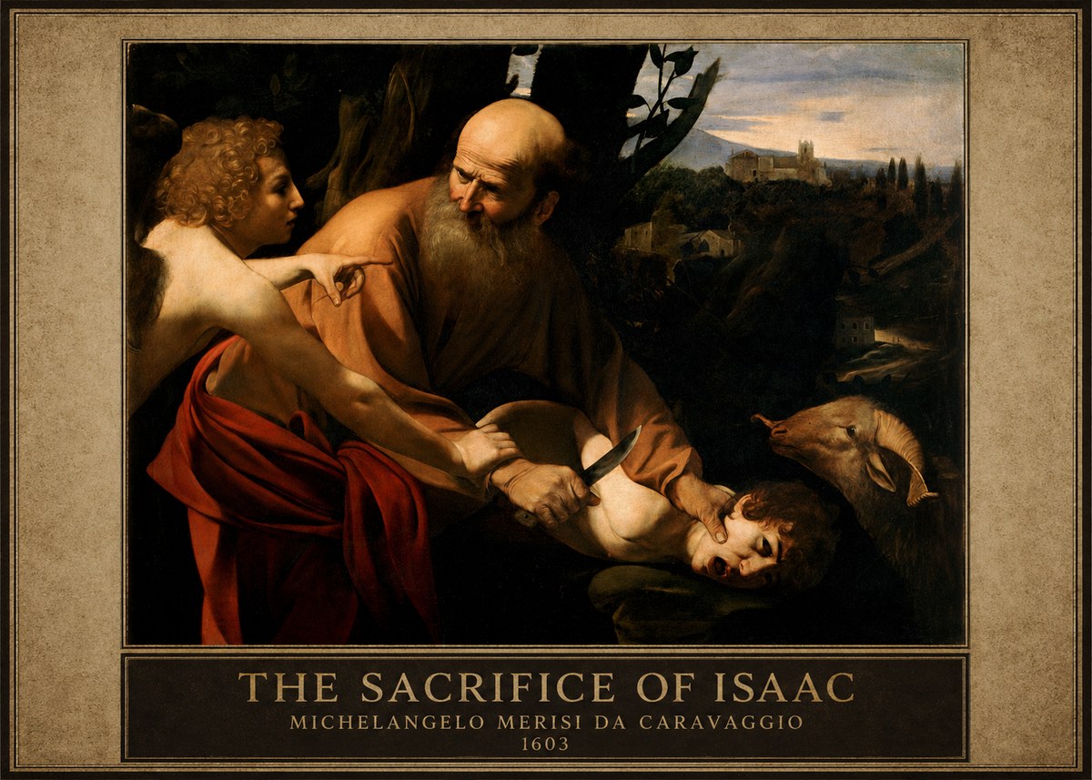Michelangelo Merisi da Caravaggio The Sacrifice of Isaac I No3 - Juliste