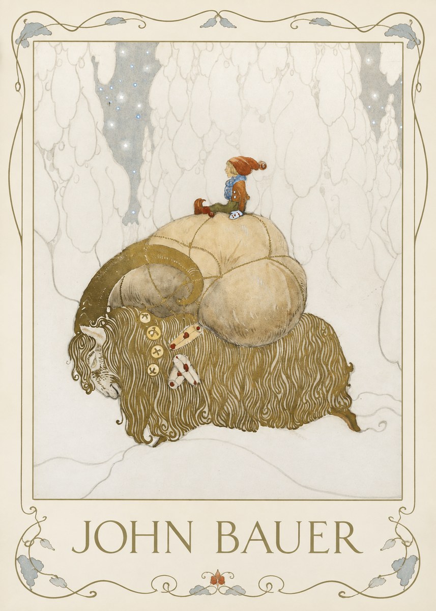 John Bauer The Boy and the Musk Ox No1 - Juliste