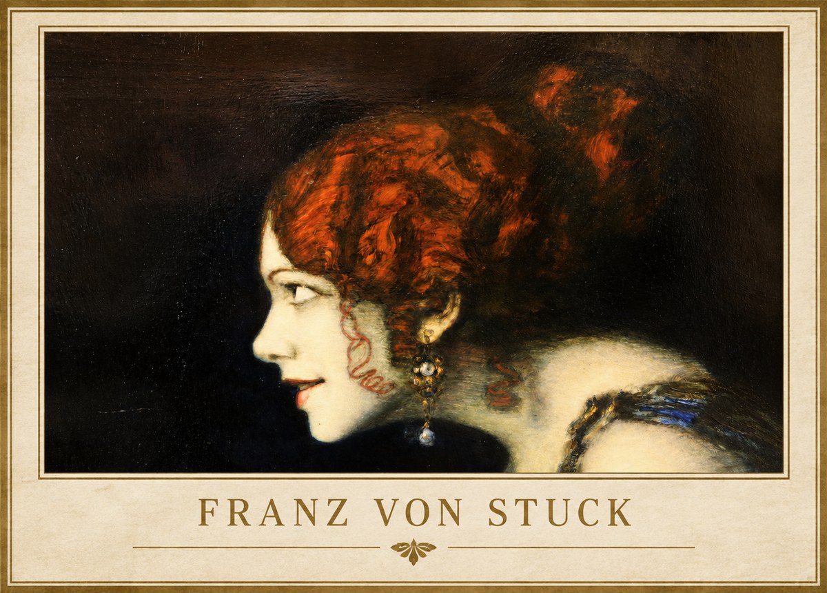 Franz von Stuck Head of a Woman No1 - Juliste