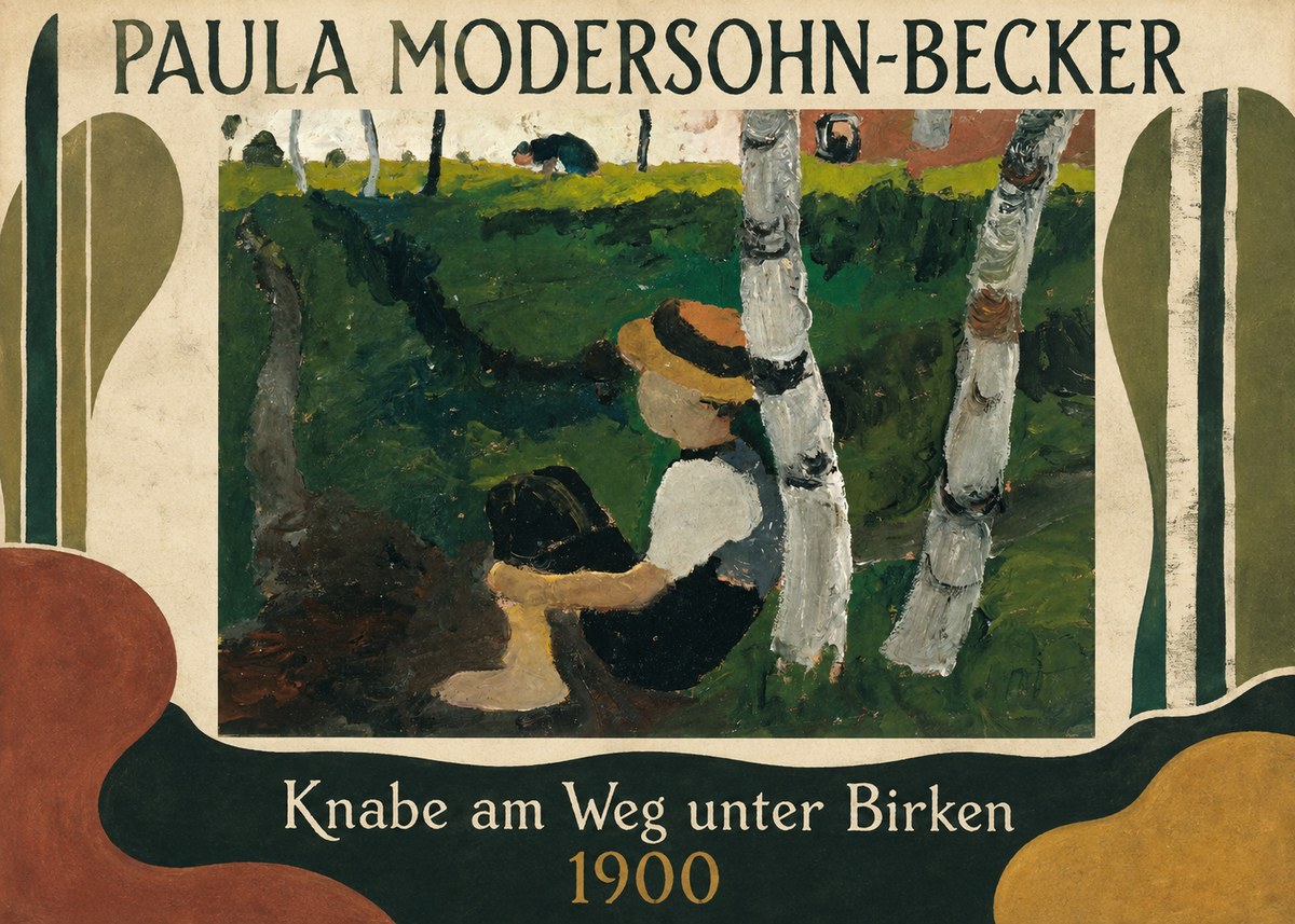 Paula Modersohn-Becker Knabe Am Weg Unter Birken No5 - Juliste