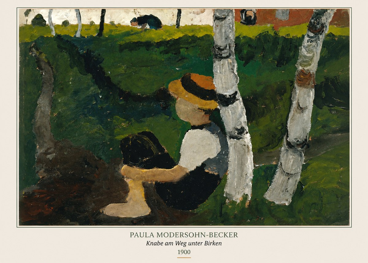 Paula Modersohn-Becker Knabe Am Weg Unter Birken No6 - Juliste