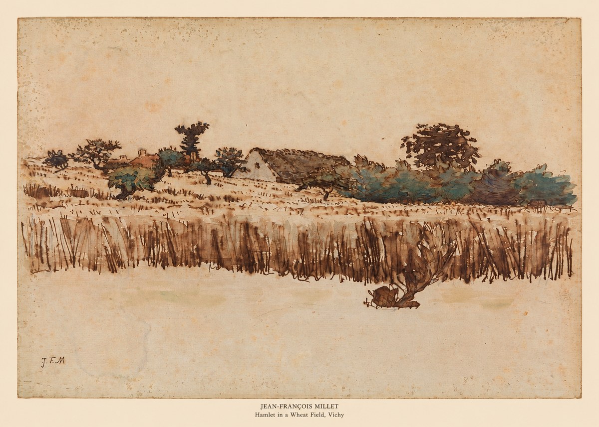 Jean-François Millet Hamlet in a Wheat Field, Vichy No5 - Juliste