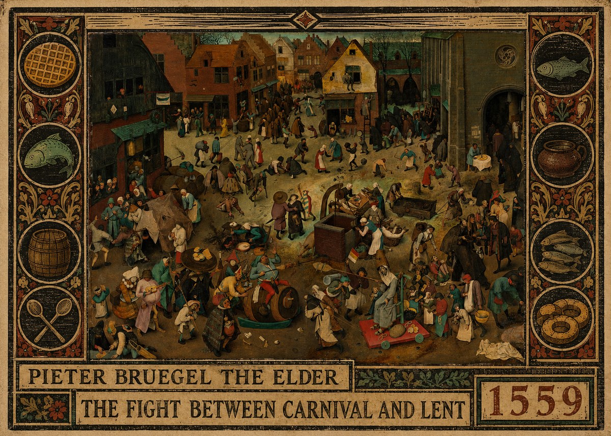 Pieter Bruegel The Fight Between Carnival and Lent II No2 - Juliste