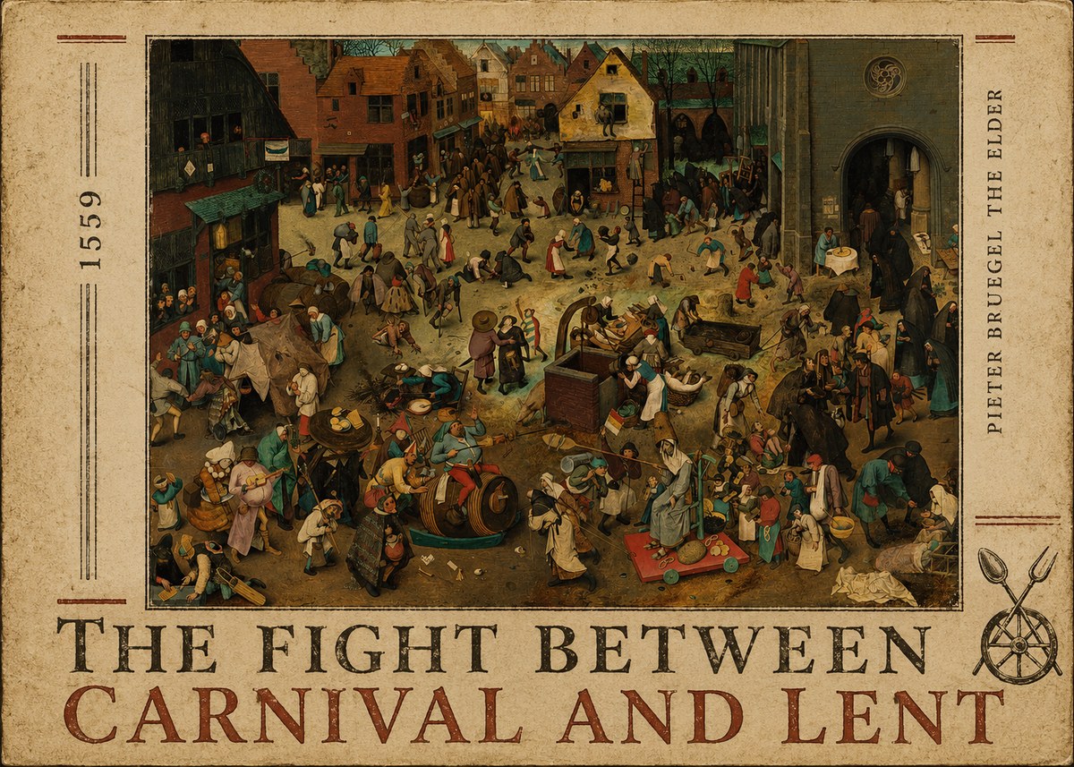 Pieter Bruegel The Fight Between Carnival and Lent II No3 - Juliste