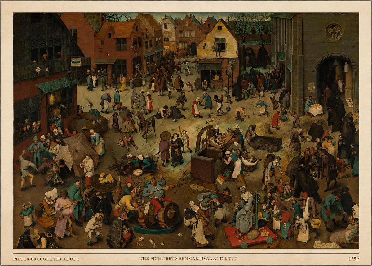 Pieter Bruegel The Fight Between Carnival and Lent II No5 - Juliste