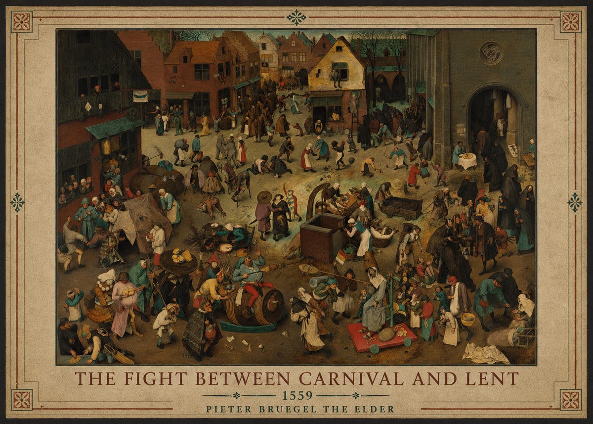 Pieter Bruegel The Fight Between Carnival and Lent II No6 - Juliste