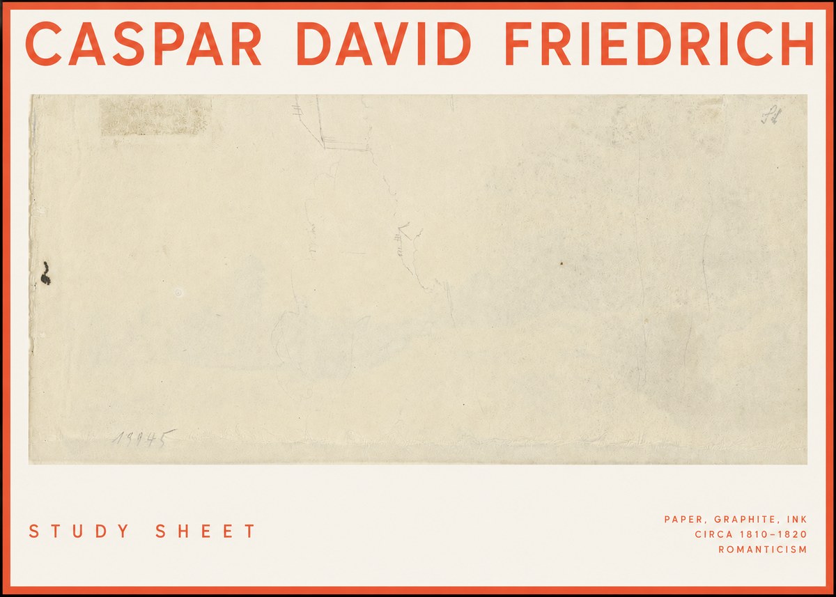 Caspar David Friedrich Study Sheet No2 - Juliste