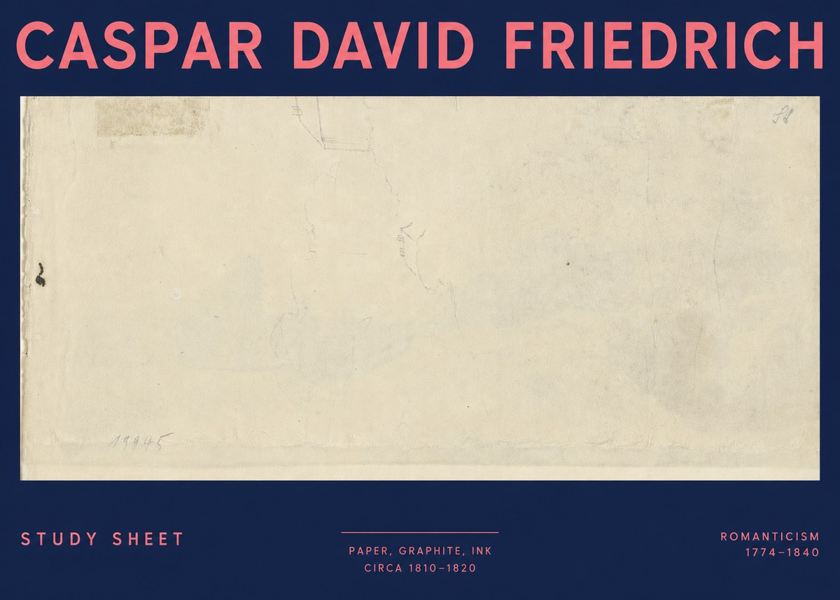 Caspar David Friedrich Study Sheet No3 - Juliste
