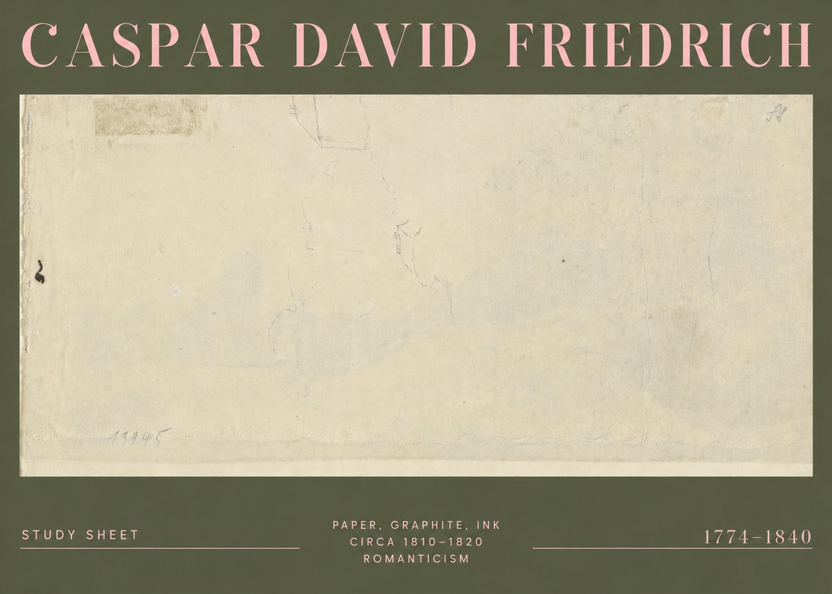 Caspar David Friedrich Study Sheet No4 - Juliste