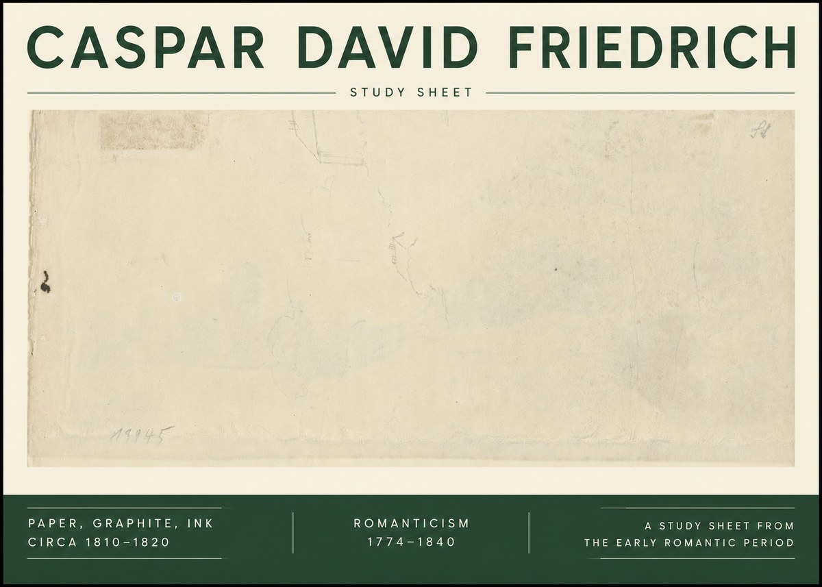 Caspar David Friedrich Study Sheet No6 - Juliste