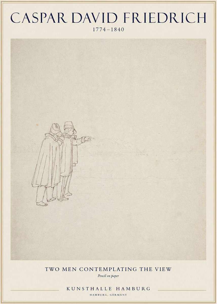 Caspar David Friedrich Two Men Contemplating the View No1 - Juliste