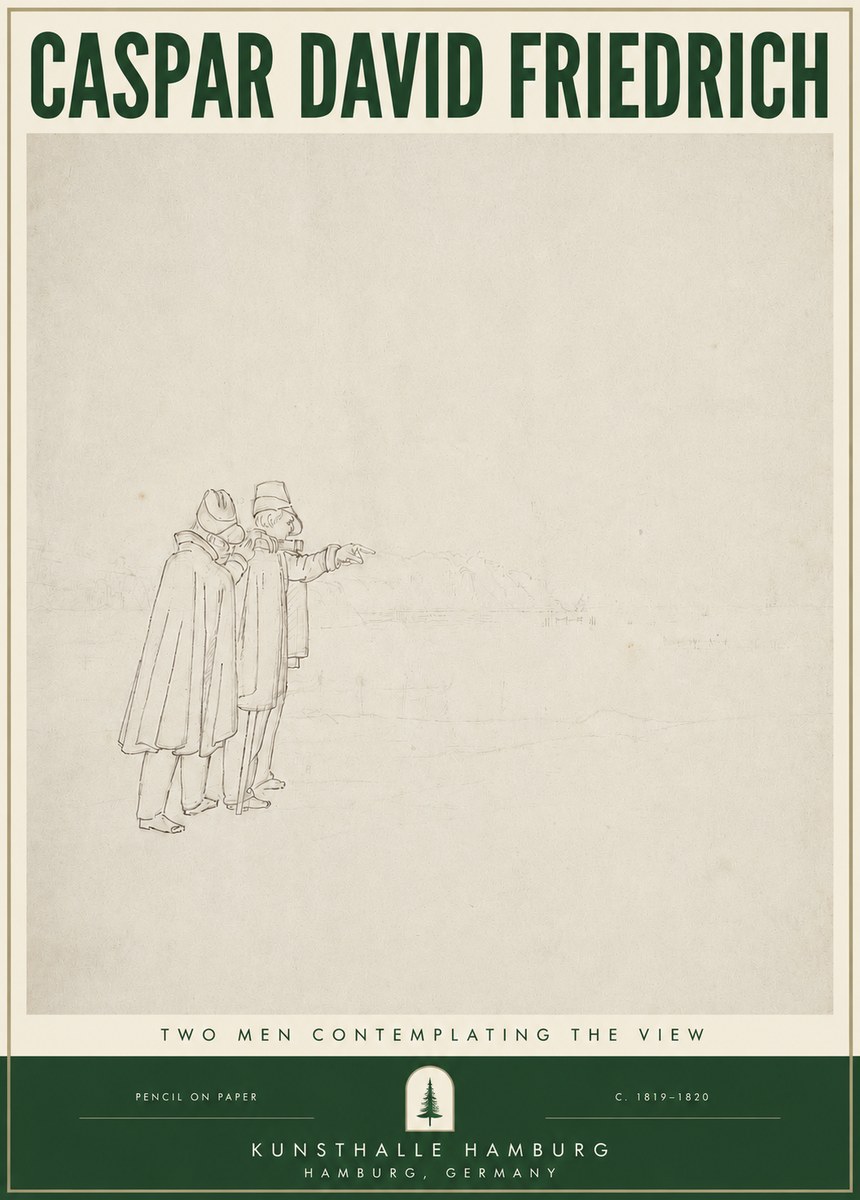 Caspar David Friedrich Two Men Contemplating the View No3 - Juliste