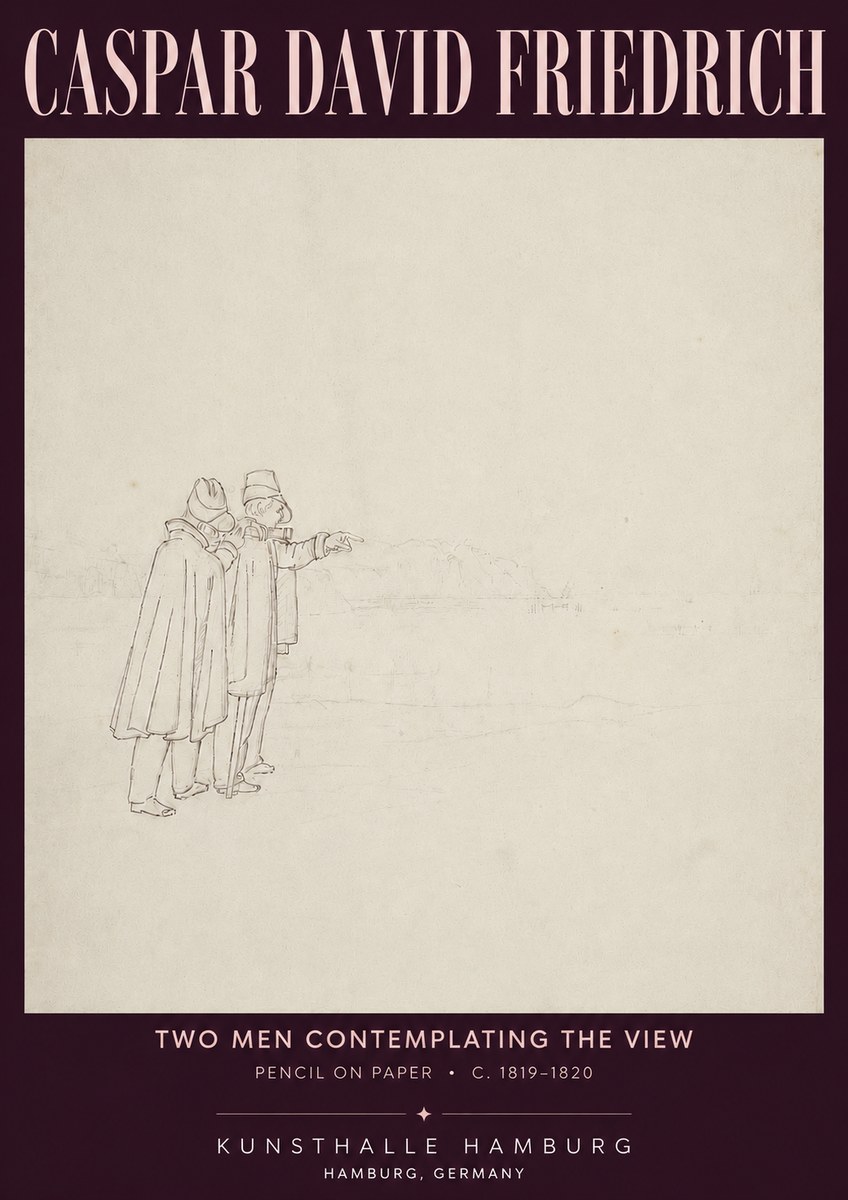Caspar David Friedrich Two Men Contemplating the View No4 - Juliste