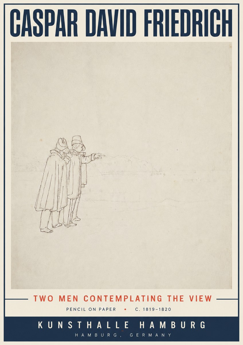 Caspar David Friedrich Two Men Contemplating the View No5 - Juliste
