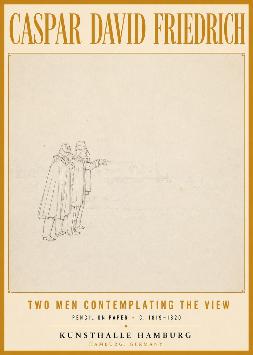 Caspar David Friedrich Two Men Contemplating the View No6 - Juliste