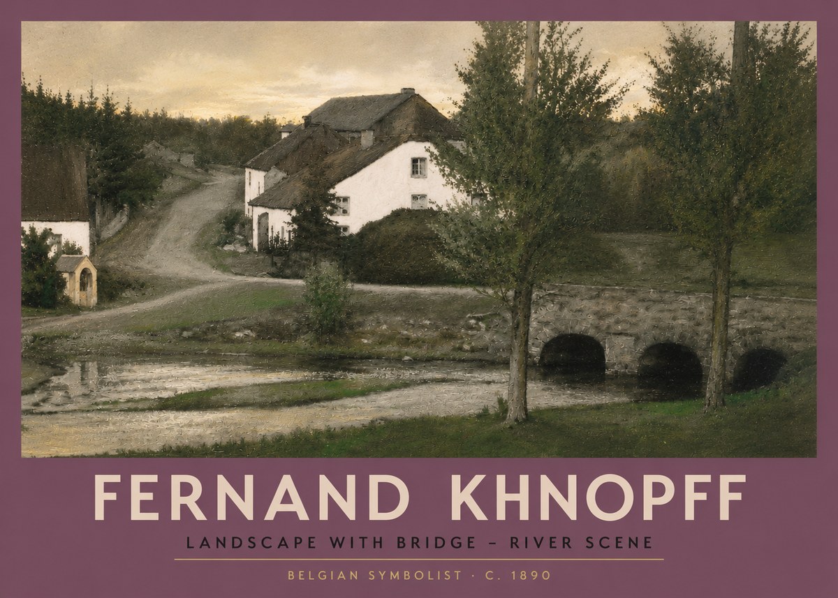 Fernand Khnopff Bridge at Froidmont No6 - Juliste
