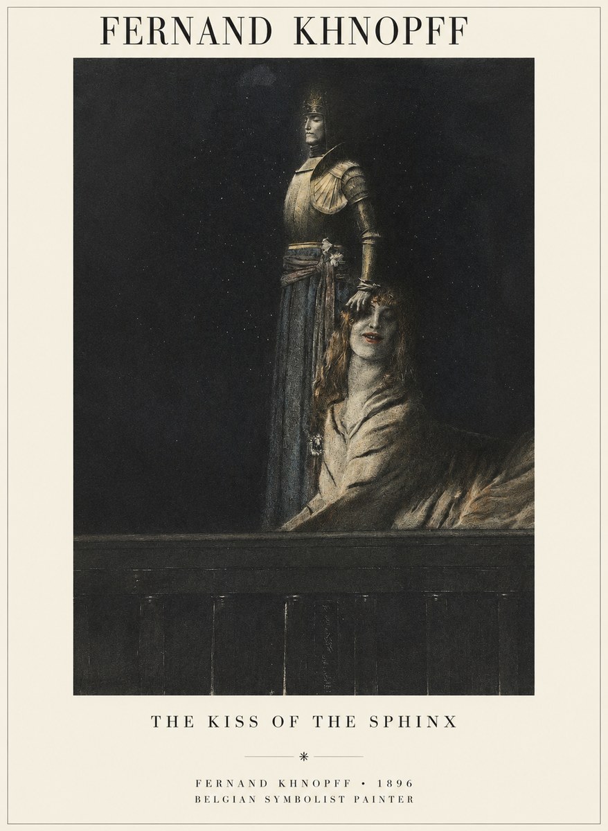 Fernand Khnopff The Kiss of the Sphinx No1 - Juliste