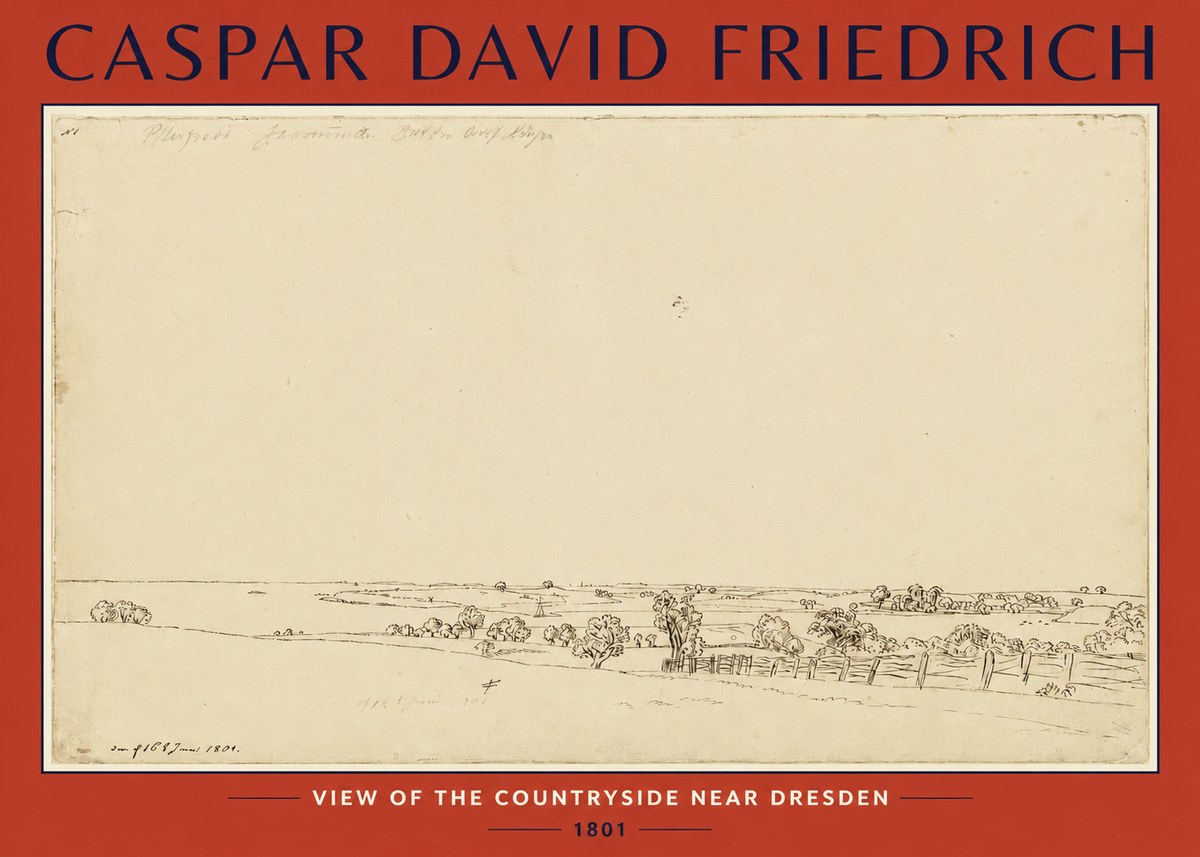 Caspar David Friedrich View of the Countryside Near Dresden No2 - Juliste
