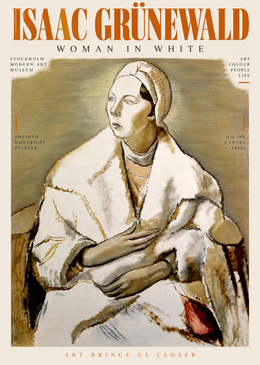 Isaac Grünewald The Woman in White No5 - Juliste