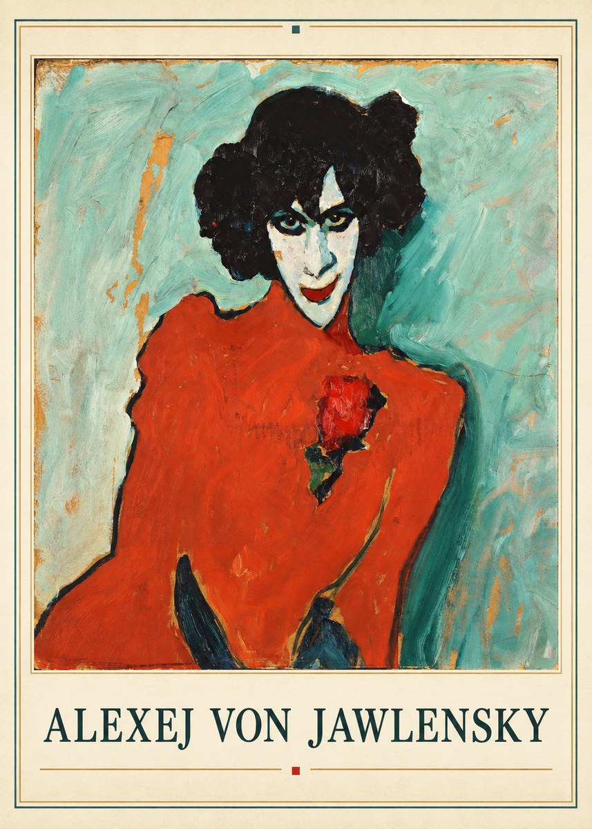Alexej von Jawlensky Woman with Red Rose No4 - Juliste