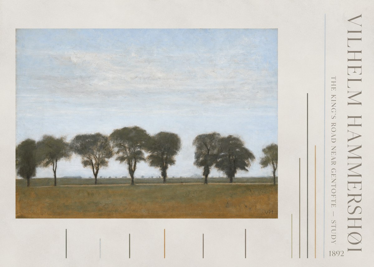 Vilhelm Hammershøi The King's Road Near Gentofte - Study No4 - Juliste