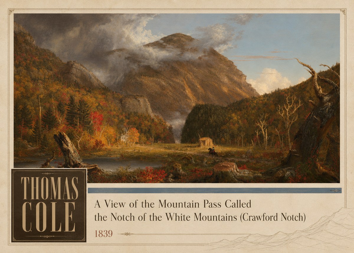 Thomas Cole A View of the Mountain Pass Called the Notch of the White Mountains (Crawford Notch) I No2 - Juliste
