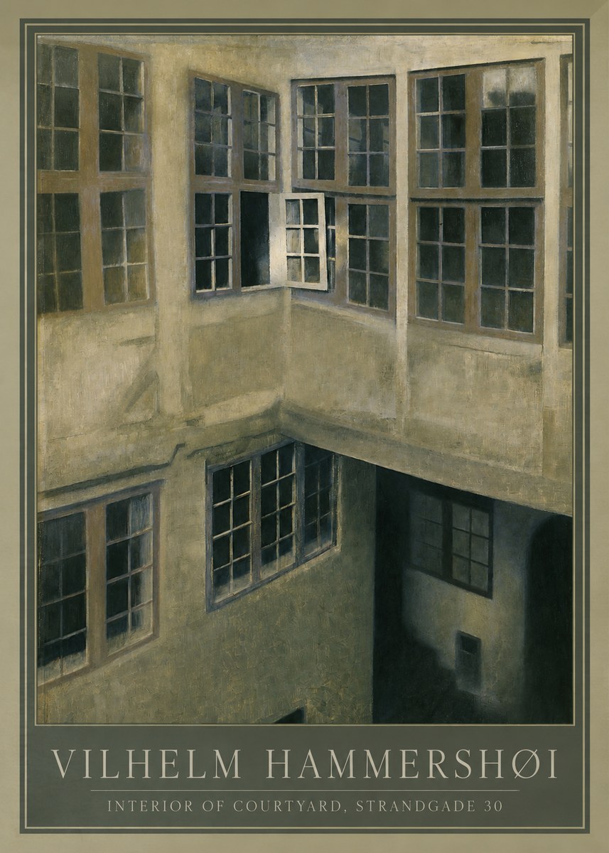 Vilhelm Hammershøi Interior of Courtyard, Strandgade 30 No1 - Juliste