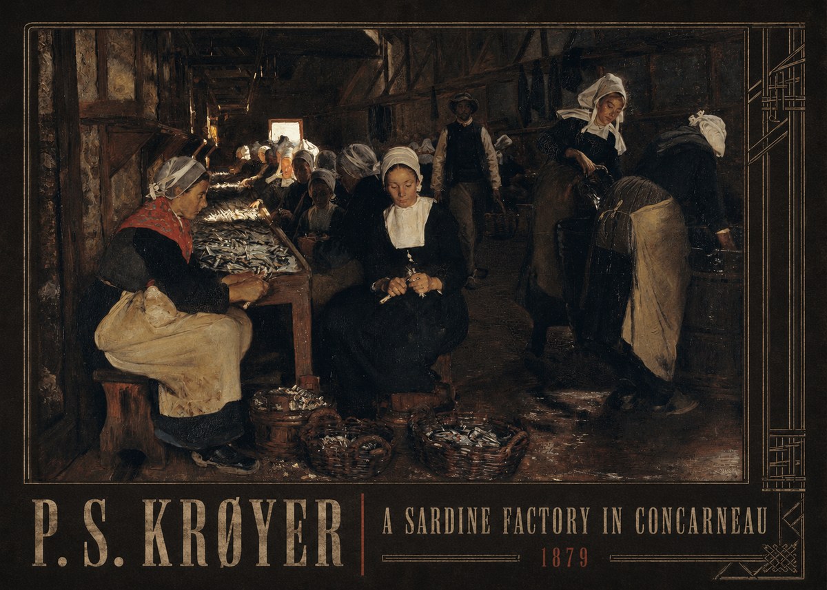 P.S. Krøyer A Sardine Factory in Concarneau No4 - Juliste