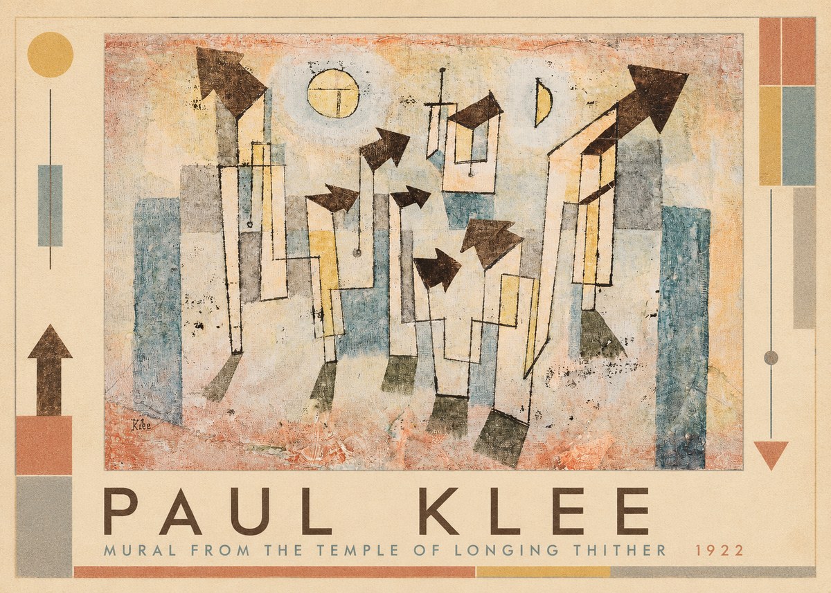 Paul Klee Mural from the Temple of Longing Thither No1 - Juliste
