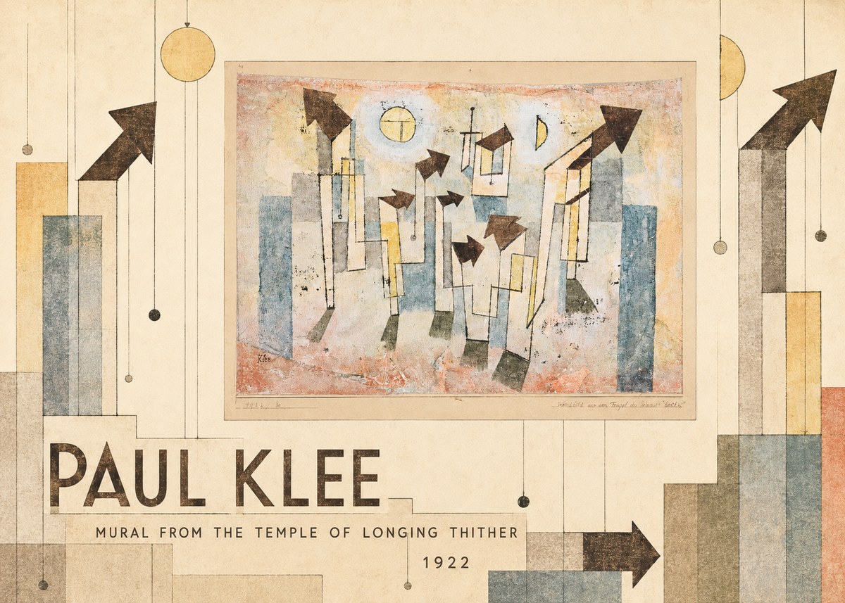 Paul Klee Mural from the Temple of Longing Thither No5 - Juliste