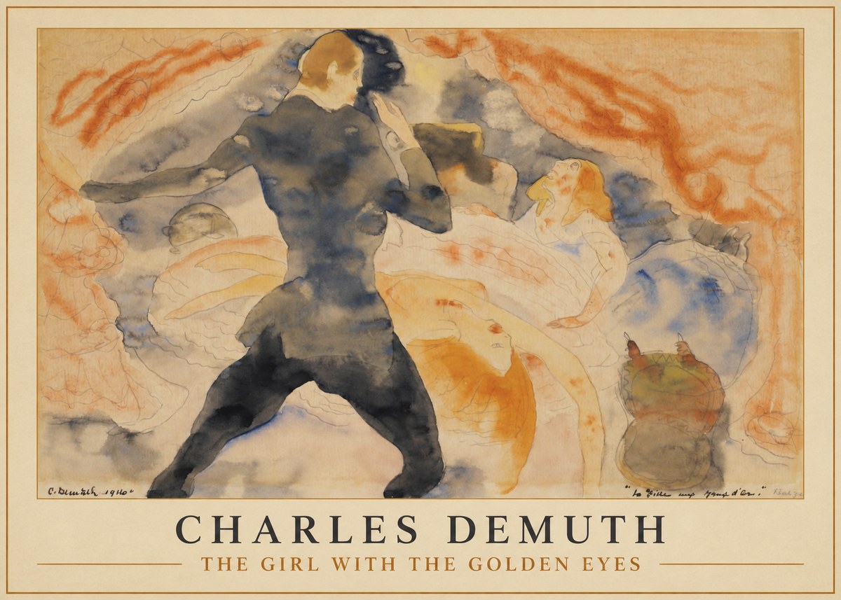 Charles Demuth The Girl with the Golden Eyes No1 - Juliste
