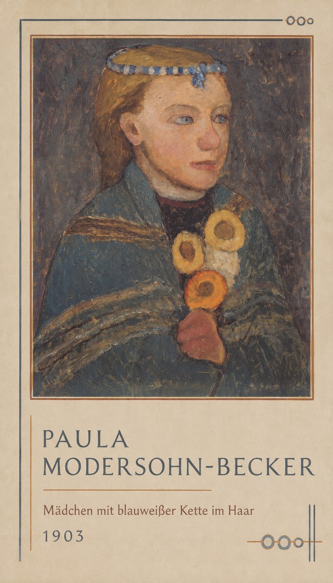 Paula Modersohn-Becker Mädchen Mit Blauweißer Kette Im Haar No1 - Juliste