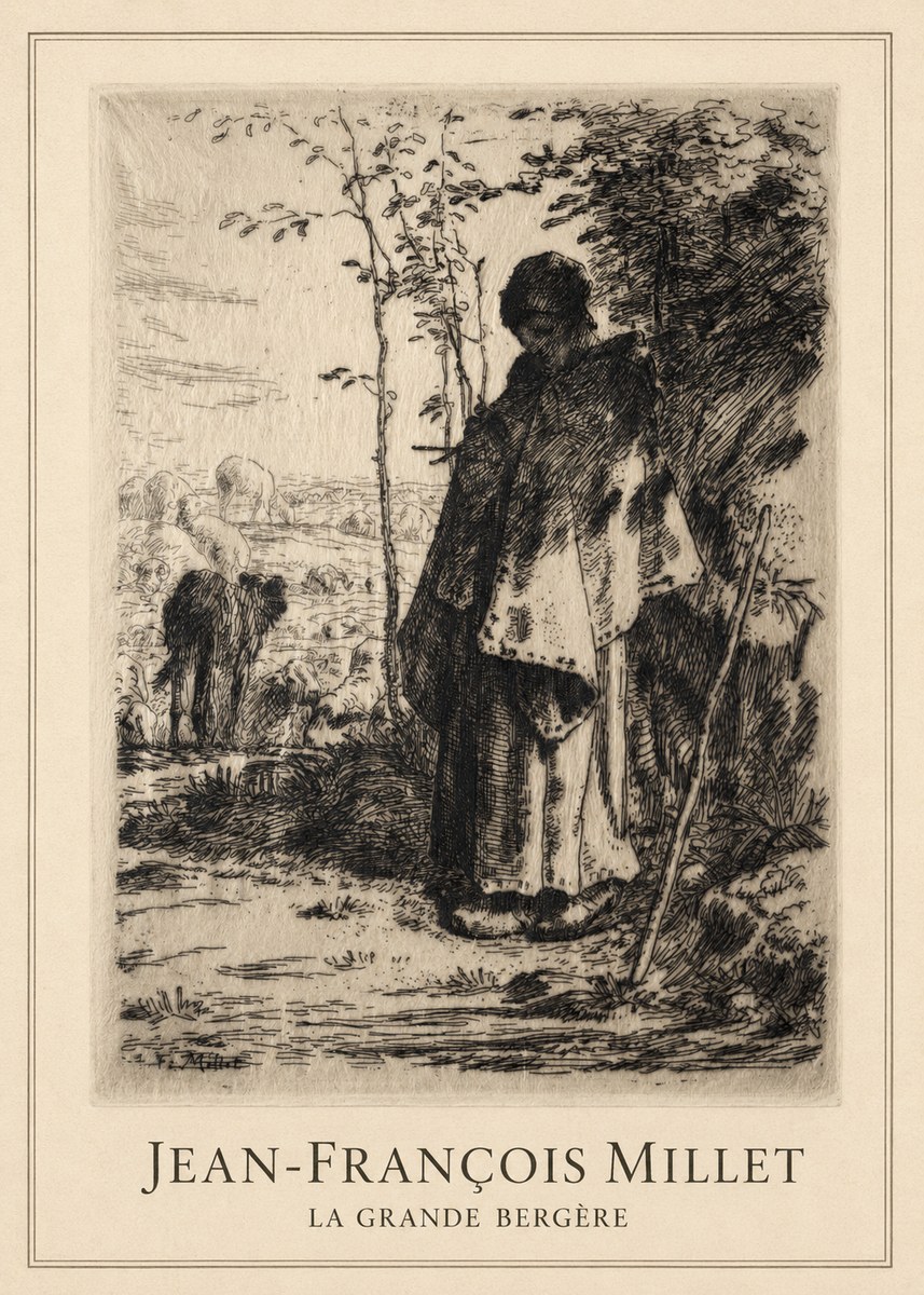 Jean-François Millet La Grande Bergère No1 - Juliste