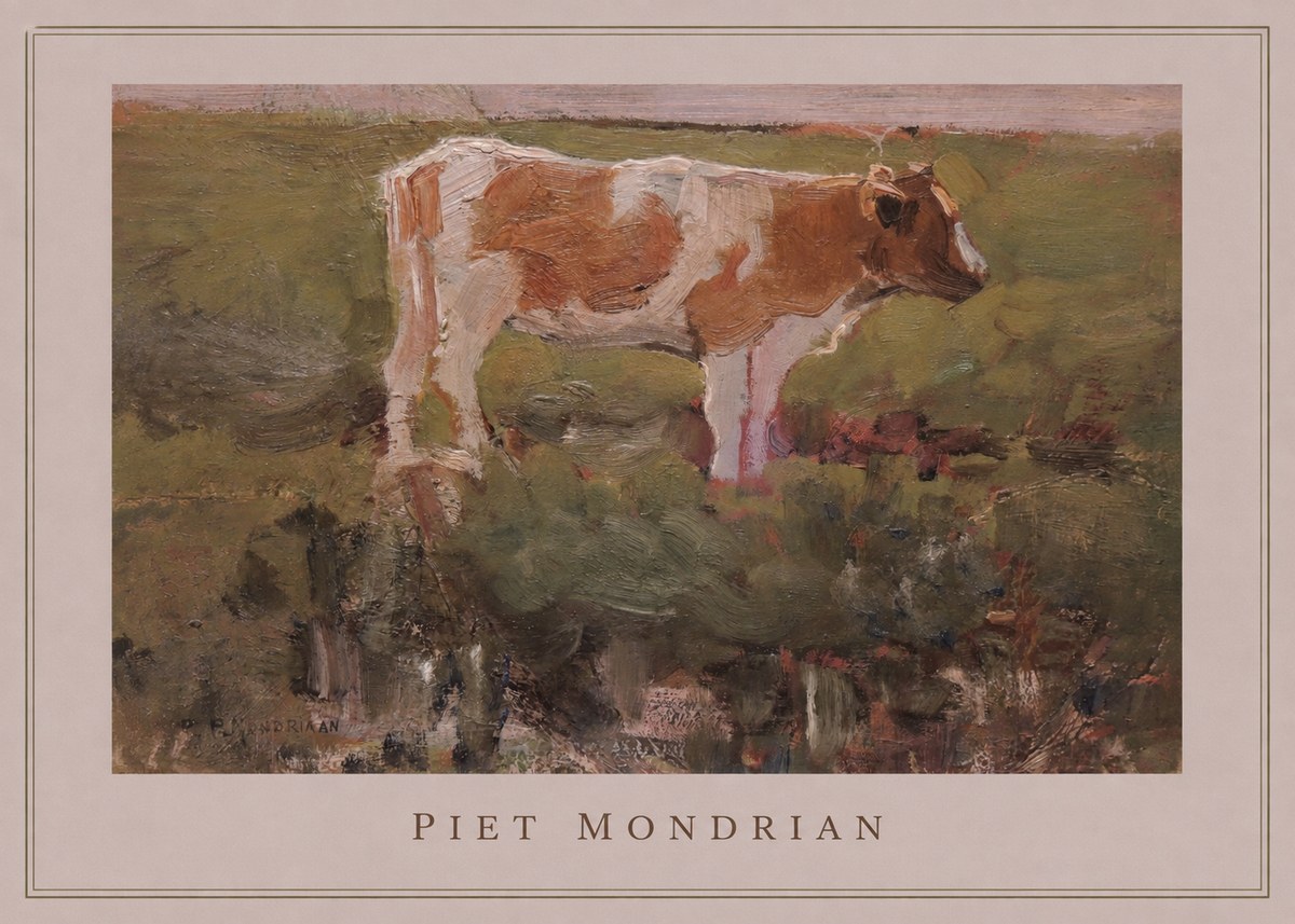 Piet Mondrian Cow No3 - Juliste
