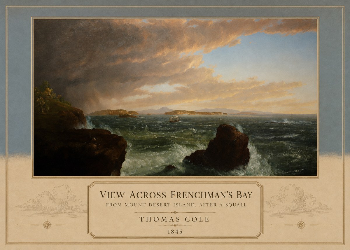 Thomas Cole View Across Frenchman's Bay from Mount Desert Island, After a Squall I No3 - Juliste
