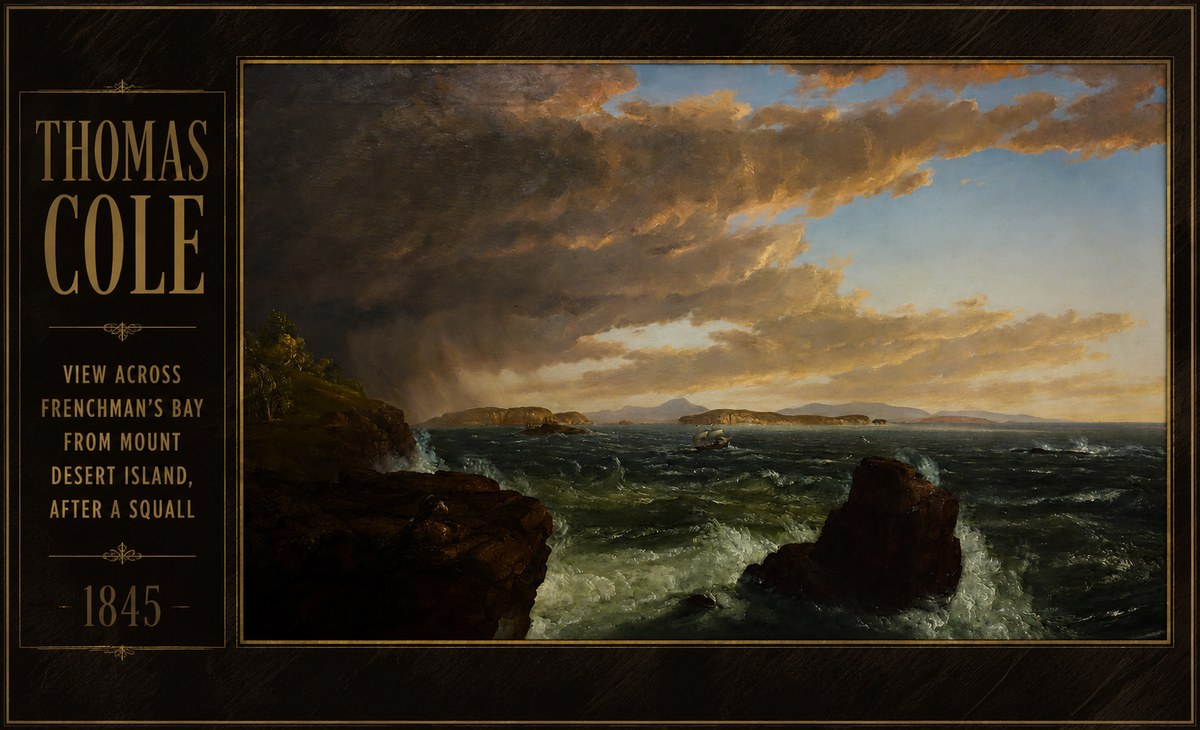 Thomas Cole View Across Frenchman's Bay from Mount Desert Island, After a Squall I No4 - Juliste