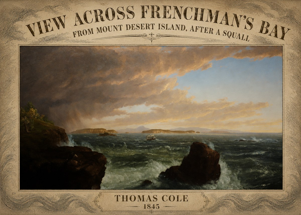 Thomas Cole View Across Frenchman's Bay from Mount Desert Island, After a Squall I No5 - Juliste