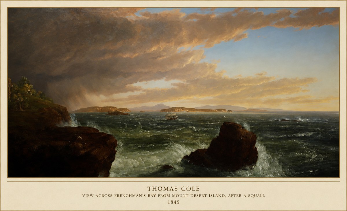 Thomas Cole View Across Frenchman's Bay from Mount Desert Island, After a Squall I No6 - Juliste