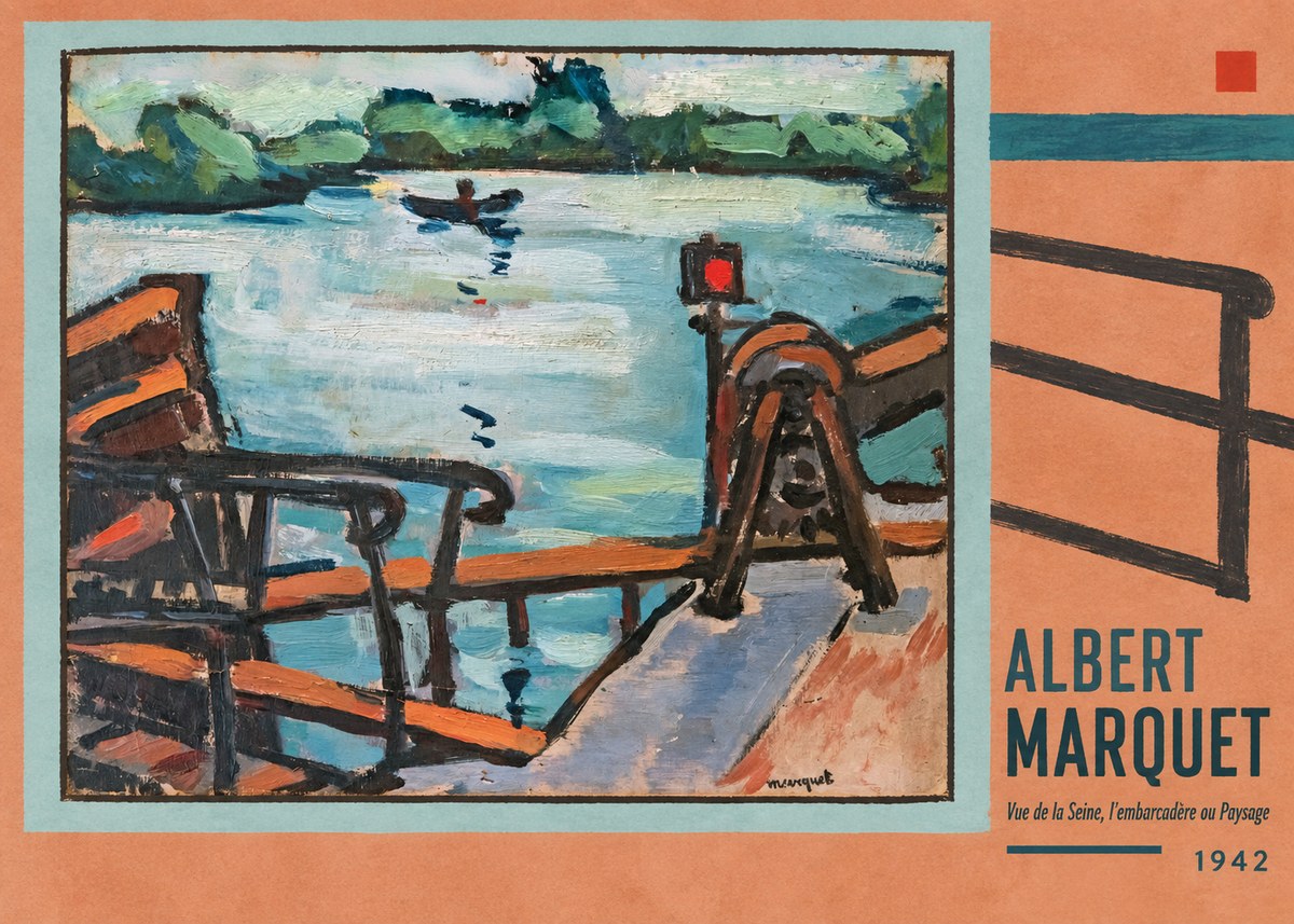 Albert Marquet Vue De La Seine, L'embarcadère Ou Paysage No6 - Juliste