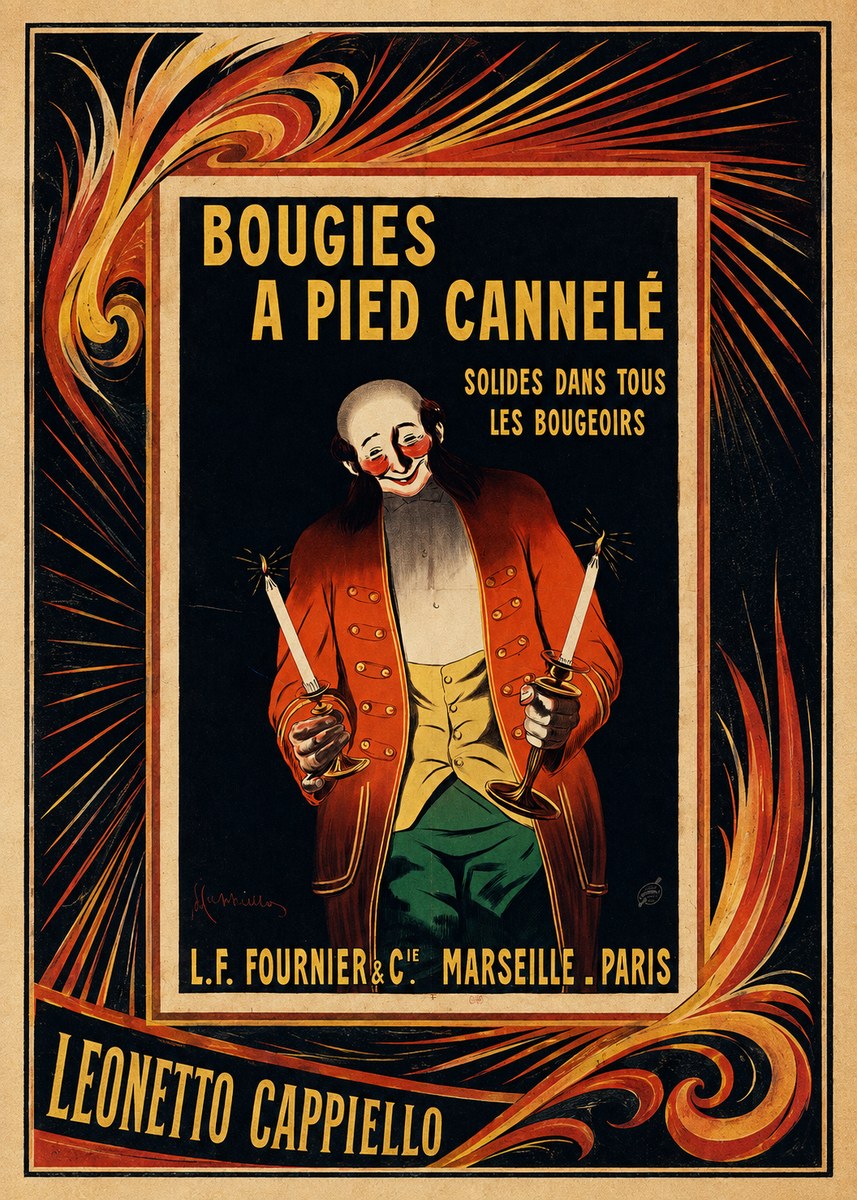 Leonetto Cappiello Bougies a Pied Cannelé No4 - Juliste
