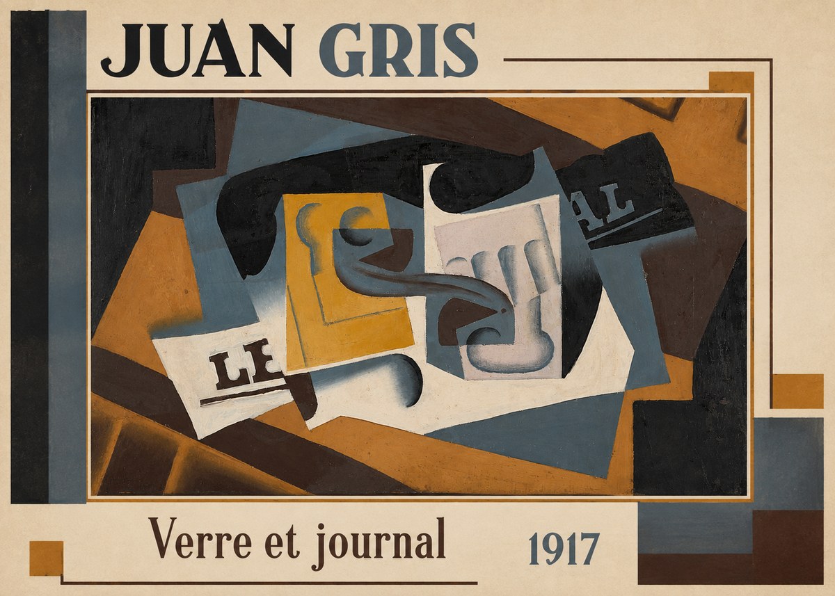 Juan Gris Verre Et Journal No1 - Juliste