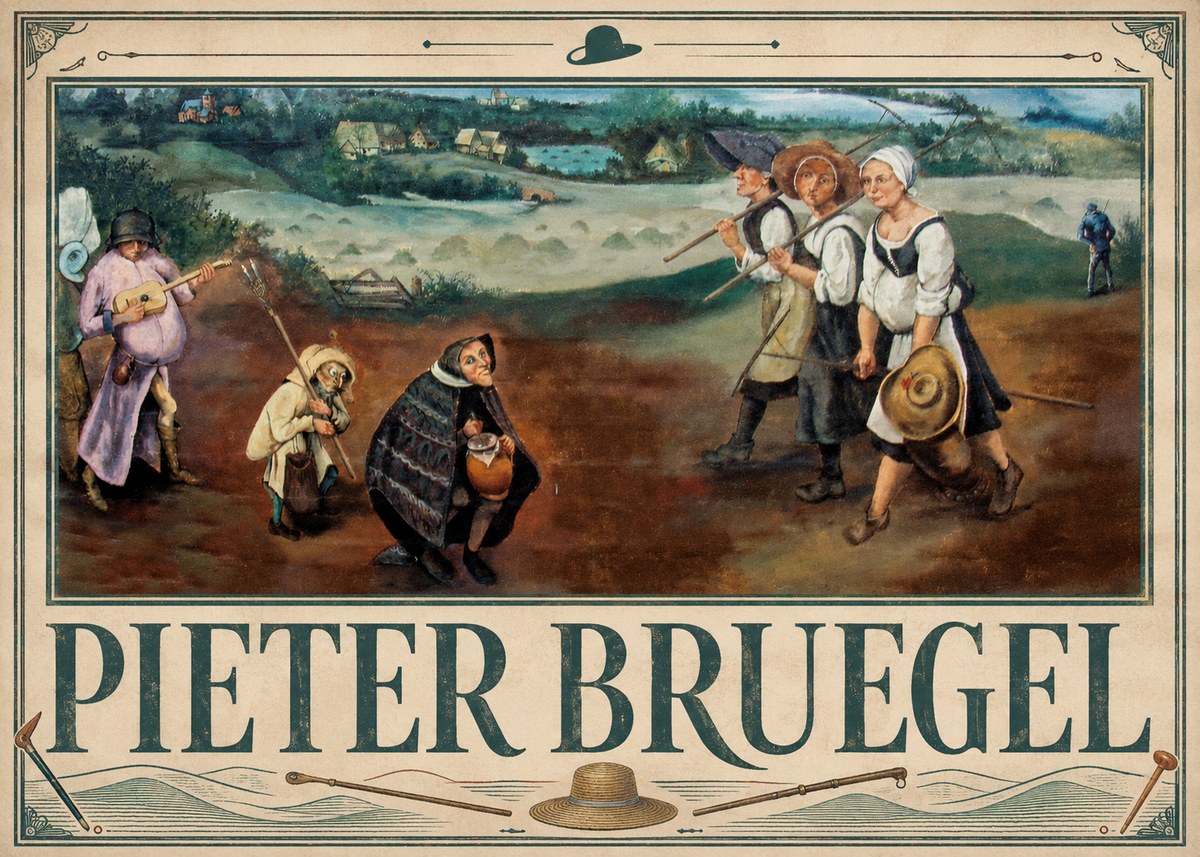 Pieter Bruegel Flemish Peasant Scene No3 - Juliste