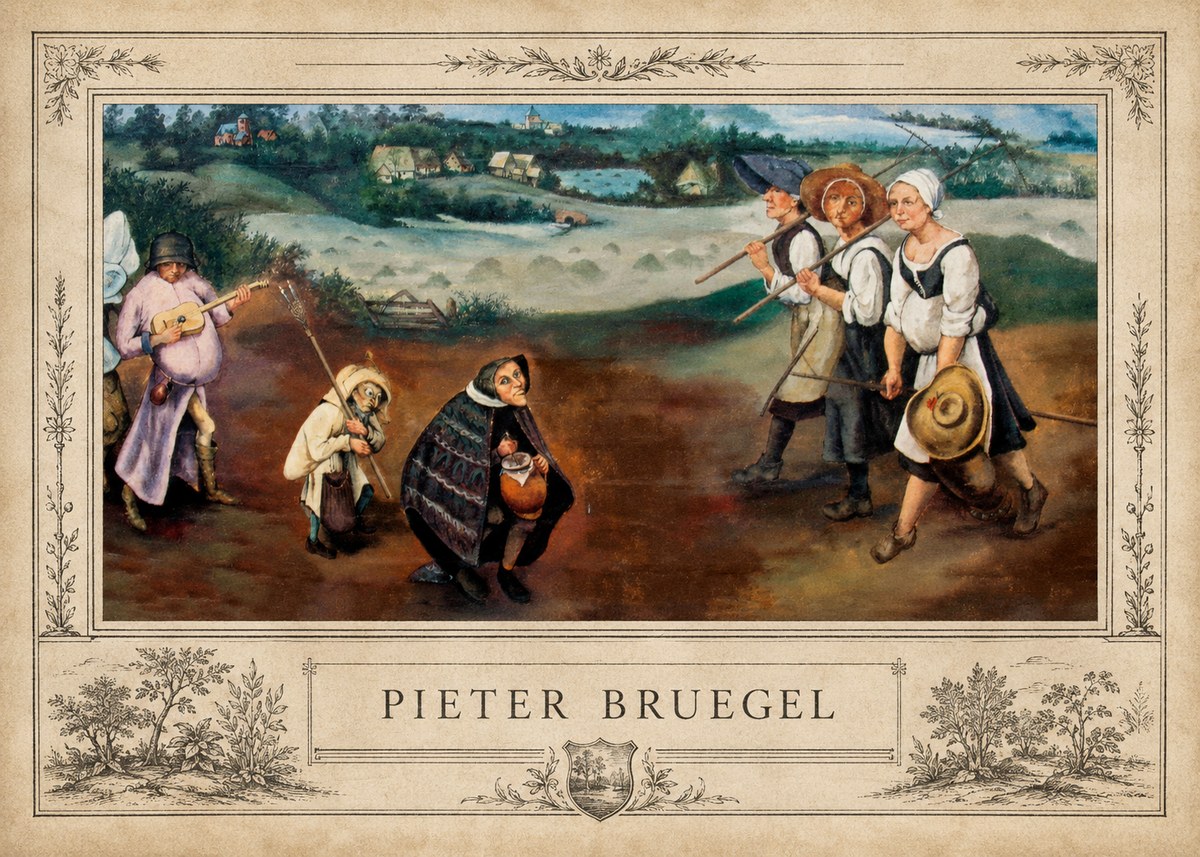 Pieter Bruegel Flemish Peasant Scene No4 - Juliste