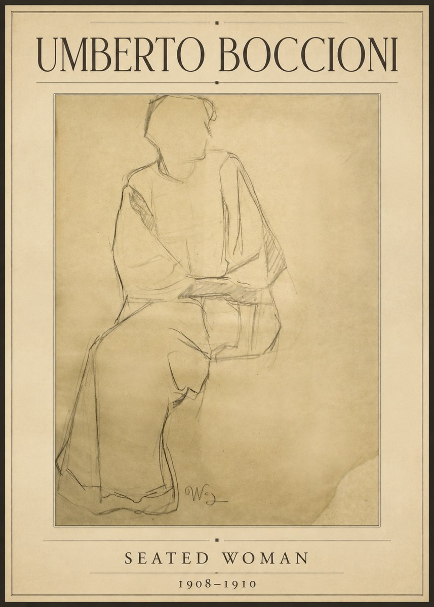 Umberto Boccioni Seated Woman No1 - Juliste