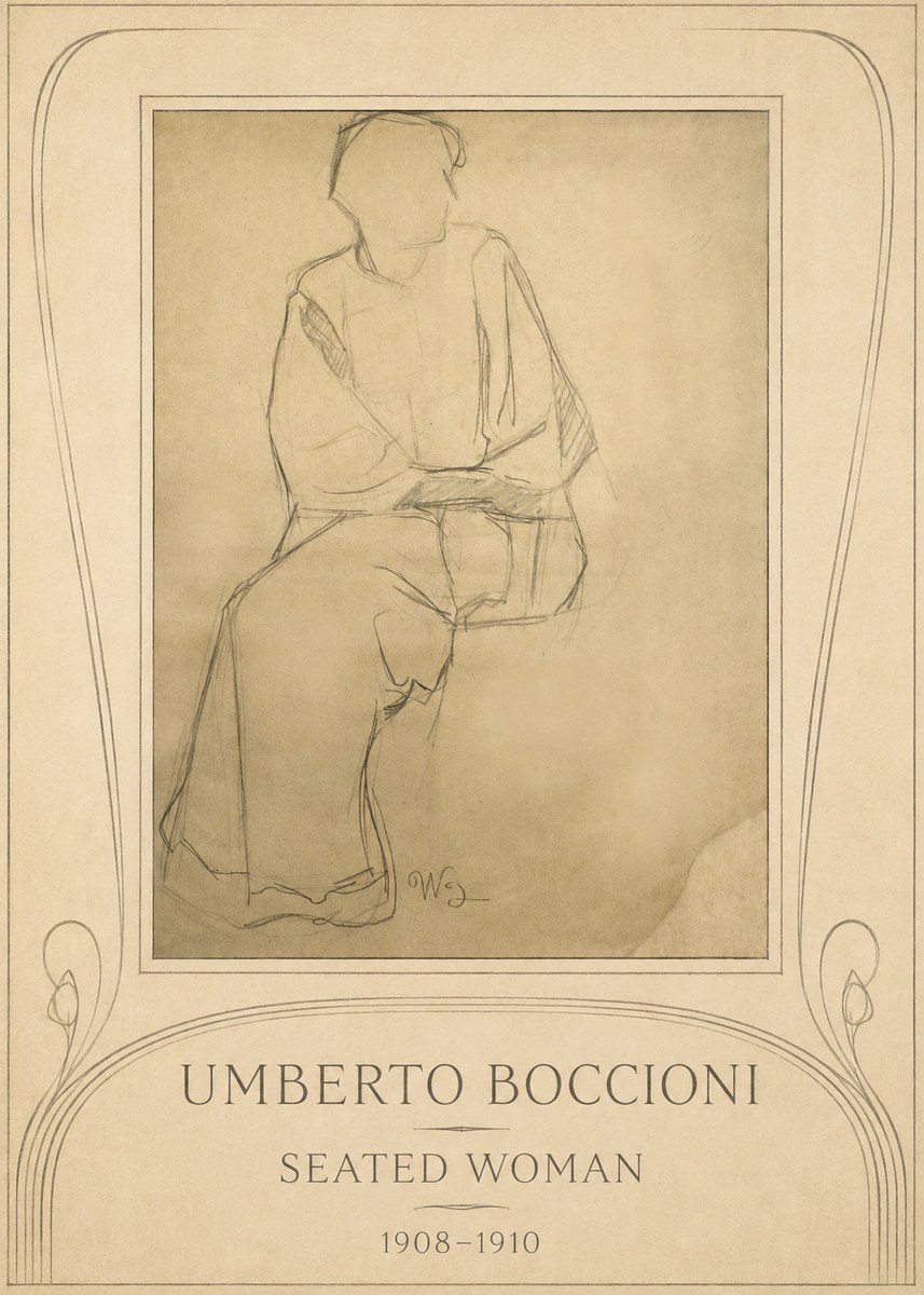 Umberto Boccioni Seated Woman No3 - Juliste