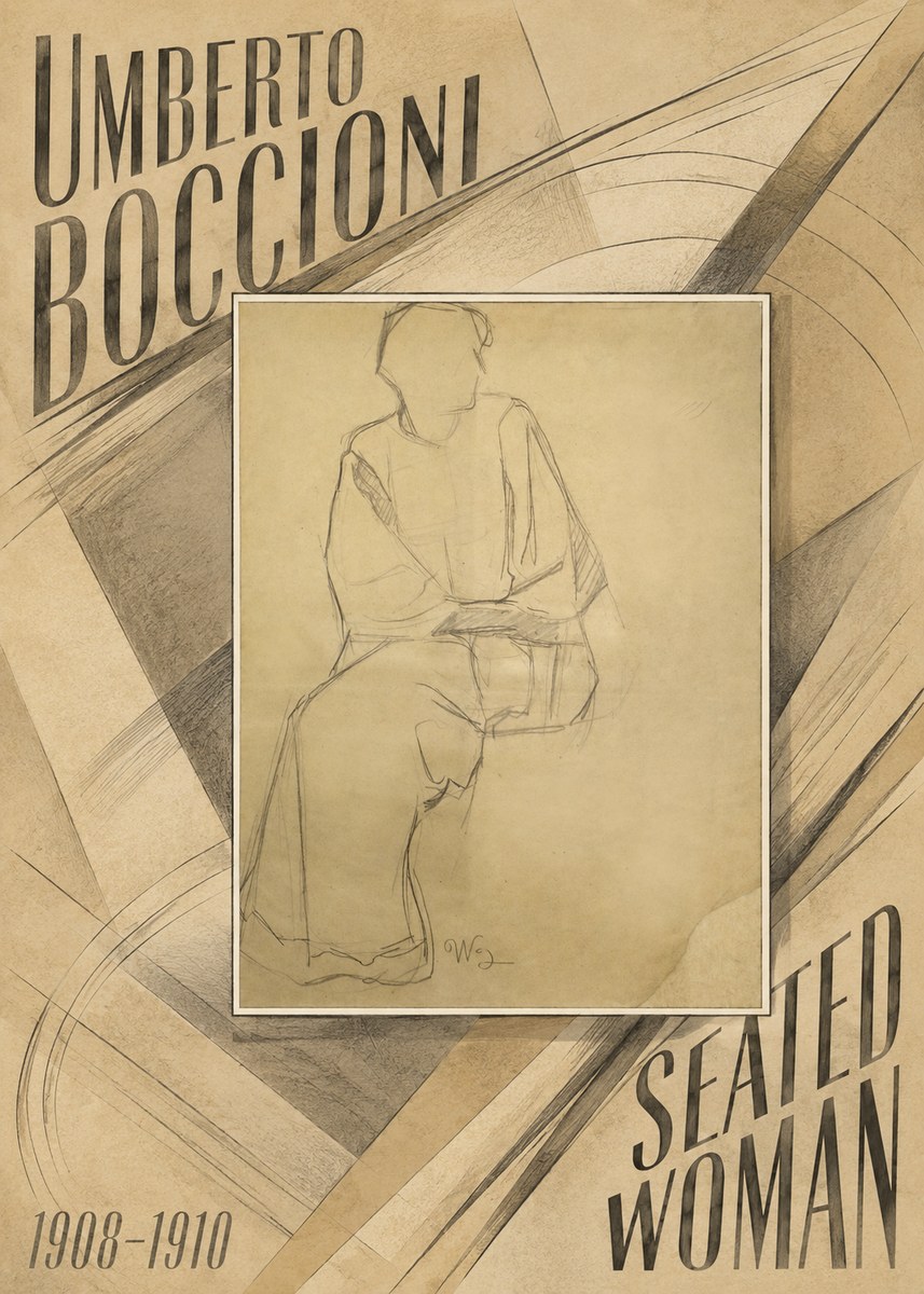 Umberto Boccioni Seated Woman No6 - Juliste
