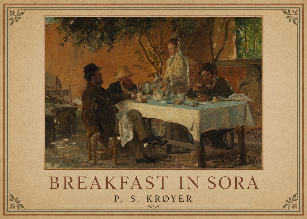 P.S. Krøyer Breakfast in Sora No1 - Juliste