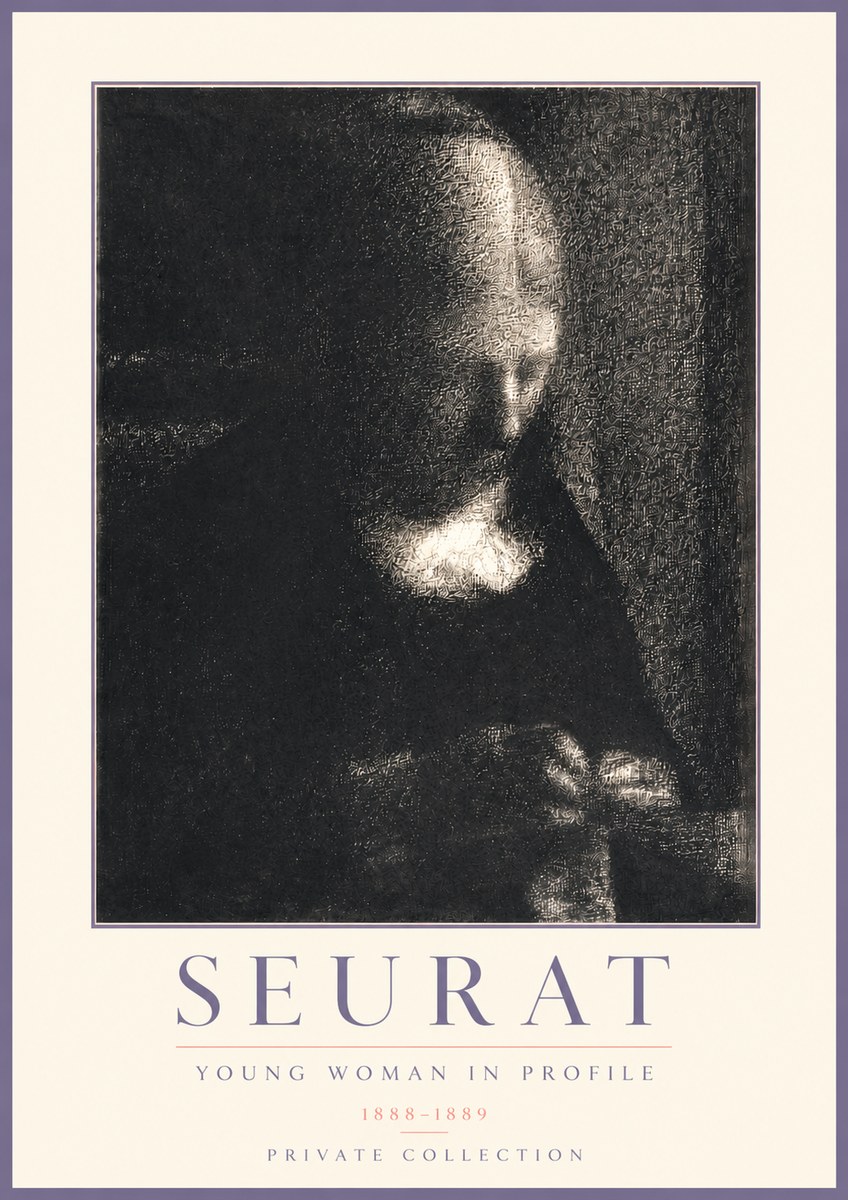 Seurat Young Woman in Profile No3 - Juliste