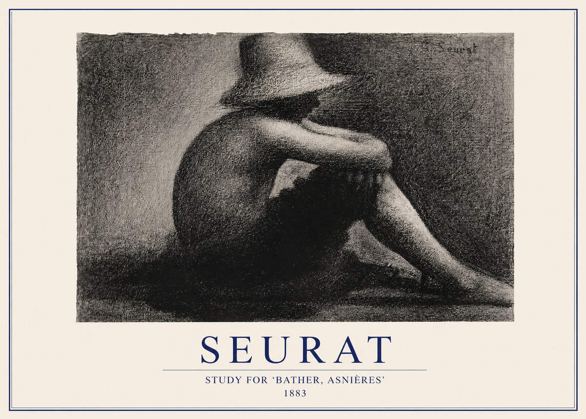 Seurat Study for 'Bather, Asnières' No2 - Juliste